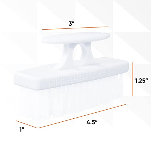 Superio Nail Brush Set (3 Pack) Cleaner With Handle - Durable Brush Scrubber To Clean Toes, Fingernails, Hand Scrubber All Surface Cleaning, Heavy Duty Scrub Brush Stiff Bristles, Easy To Hold (White) #TOP1
