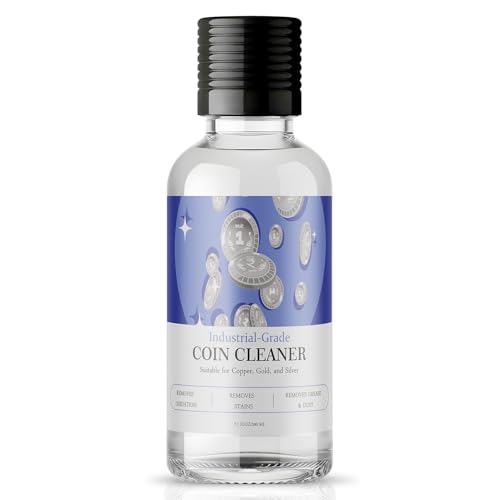 KEXGUSS Coin Cleaner for Collectors Instant Sterling Silver Cleaner Gentle Manner Copper and Gold Cleaner Grime and Tarnish Remover Coin Cleaner Solution for All Coins - 7.1 OZ