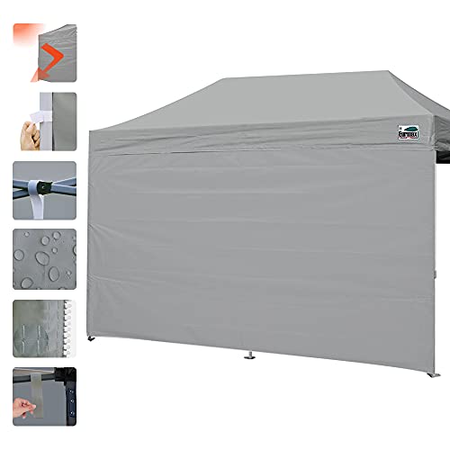 Image of Eurmax USA 10x20 Pop Up Canopy SunWall-UV Protection for Tents,Blocks Sunlight&Wind,Water Resistant Side Wall Only,Easy Hook & Loop Installation,Fit for 20FT Straight Leg Shelters&Gazebo,Gray