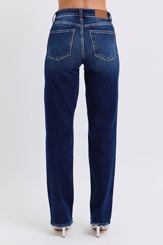 Judy Blue Women's Raw Hem Straight Leg Jeans3