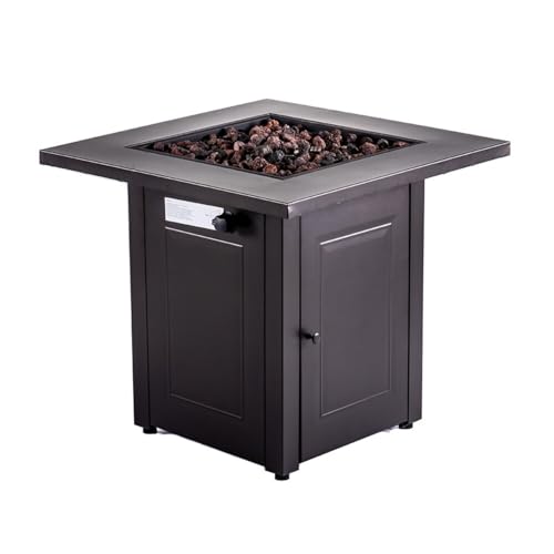 Hexago 28 Inch Propane Fire Pit, ETL Listed Outdoor Fire Pit Table, 50,000 BTU Steel Gas Fire Pits...