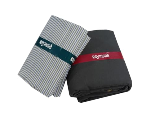 Image of Raymond Premium Unstitched Formal Shirt Fabric, Cotton Blend Stripes, 150 x 150 cm, Regular Fit, Professional Wear Collection