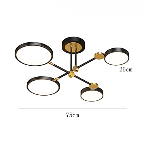 Plafonnier LED géométrique doré 75cm pour sublimer l'ambiance de votre salon moderne - 2
