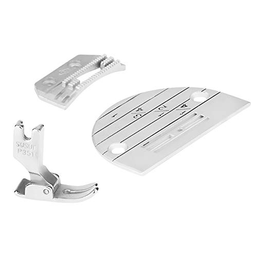 Kit de 3 accesorios para máquina de coser, placa con prensa dientes miniatura 2