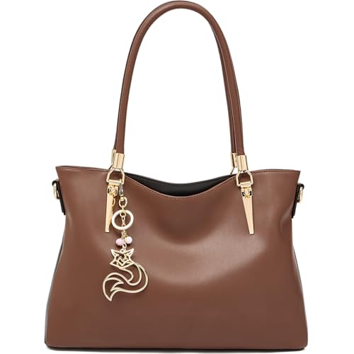 Image of FOXLOVER Soft Genuine Leather Medium Purses for Women Tote Bag Handbags with Top-handles Shoulder Satchel Purse
