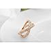 Produktbild WZYMNJZ Ring Für Frauen Echtem Kristall Doppel Zwei Kreuz Ring Hochzeitsgeschenk Partei Schmuck Rose Gold Farbe