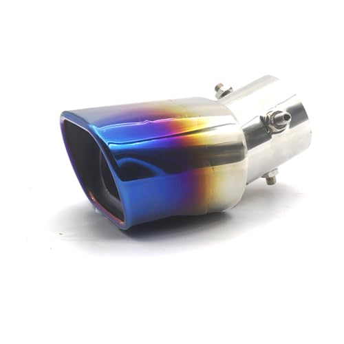 車用 マフラー ステンレススチール製排気テールチューブ 研磨面 車の装飾 ユニバーサルカースクエア排気マフラーチップ サイレンサーテールパイプ(Style C)