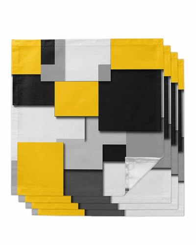 Servilletas de tela geométricas set x4 20x20 pulg miniatura 1