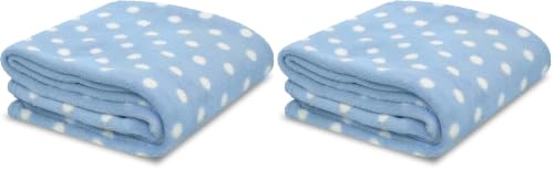 Image of Little Starter Plush Toddler Blanket, Blue Dot (Pack of 2)