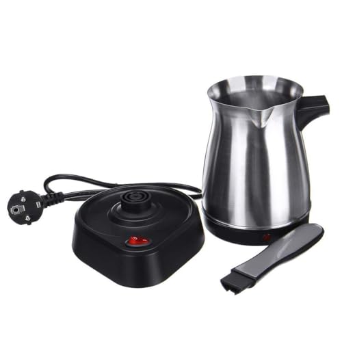 Image of NEEPRA Elegant Electric Turkish Coffee Maker, 500ml Stainless Steel Kettle, Tea, Cofee, Milk, Melted Butter, Water Boiler with Power Switch, Cofee Maker Pot(Steel 1)