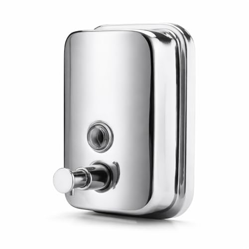 Image of Veer Stainless Steel Liquid Soap Dispenser Wall Mounted for Bathroom & Wash Basin | Handwash Bottle Holder, Shampoo & Sanitizer Dispenser for Kitchen, Toilet & Shower (500 ML)