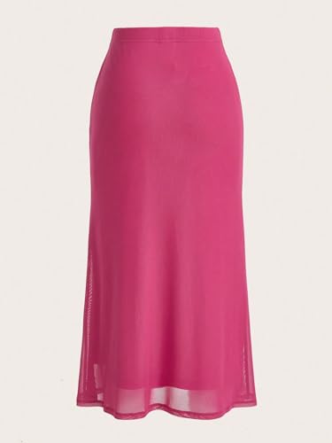 Women's Elegant Moon Mesh High Waist Skirt Long Skirts3