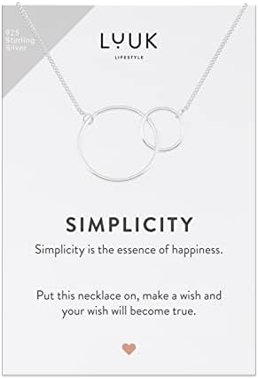 LUUK LIFESTYLE 925 Sterling Silver Necklaces with Lucky Charm, Simplicity Gift Card, pendent, Women's Jewelry, Daily wear, Durable and Hypoallergenic Metal, Summer Trend, Silver, Gold, rosé