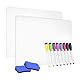2 Stück Doppelseitiges Mini Whiteboard, A4 Klein Whiteboard Trocken Abwischbar, Langlebige Tragbare Whiteboards mit 8 Marker 2 Board Radierer, Small Dry Erase White Board für Kinder Schüler
