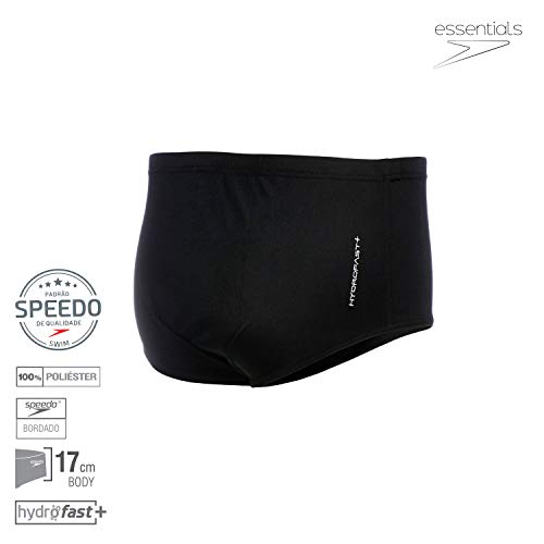 Speedo Hydrofast+ Sunga, 17 cm, Homens, Preto, M