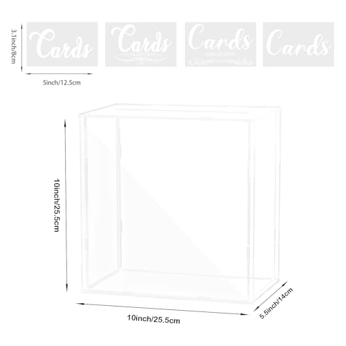 Caja de tarjetas de boda de acrílico transparente grande para recepción 7