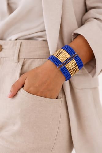 Image of Touchstone Indian Colorful Bead Bracelet Bollywood Beaten Metal Beads Openable Broad Cuff Bracelet in Gold or White Tone for Women.