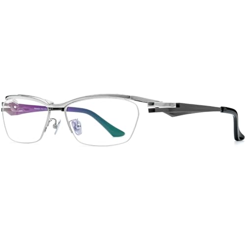 Image of FONEX Pure Titanium Glasses Frame Men Semi Rimless Square Eyeglasses Eyewear DTX416