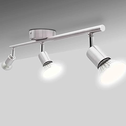 Lumare Deckenstrahler GU10 5W | 400 Lumen SMD LED Deckenlampe | Lampe mit AC 230V | Abstrahlwinkel 120° | Deckenleuchte Silber-Matt Cover