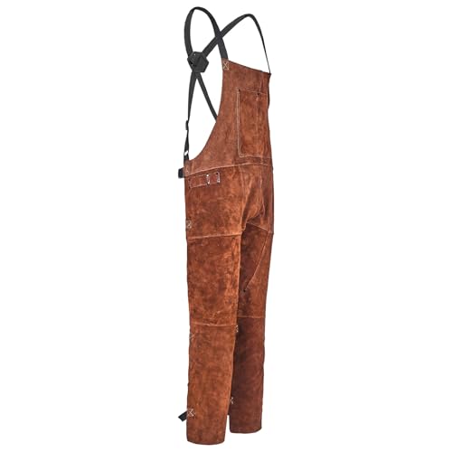 VEVOR Leather Welding Apron Split Leg, Heavy Duty Cowhide Flame Resistant Welding Pants for Men Women, Heat-Resistant Safety Apron with 3 Pockets for Woodworking, Gardening, Blacksmithing, L-Size - image 9