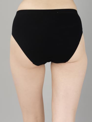 Image of SOIE Women High Rise Full Coverage Solid Colour Cotton Stretch Hipster Panty (Pack of 3)