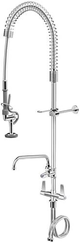 Flexible Stainless Steel Faucet Spray Arm Hose - Wall-Mount Pre-R Mixer Tap for Efficient Kitchen Water Spray Ideal for Restaurants & Home Use