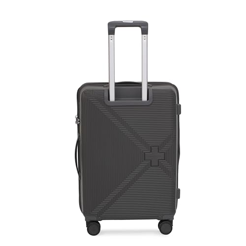 Image of SWISS MILITARY Maze 65CM Medium Hard Trolley Bag, Polypropylene Suitcase, TSA Lock 360 Wheels, Anti-Theft Zipper, Premium Lining Strong Handle, Travel Luggage - 67L Capacity