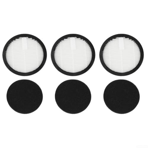 Lot de 3 filtres HEPA lavables pour aspirateur Huhuba H9 - Réutilisables - Blanc - Pour poils d'animaux et poussière