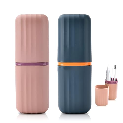 Image of Oblivion Travel Toothbrush Holder Case for Bathroom - Portable Toothbrush Cover Box for Travel, Camping & Business Trip | Plastic Toothbrush & Toothpaste Storage Cup, Multicolour (Pack of 1)
