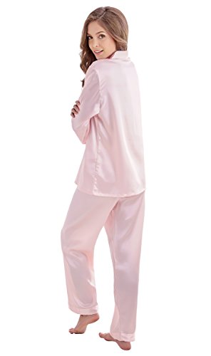 Women's Classic Satin Pajama Set Sleepwear Loungewear3