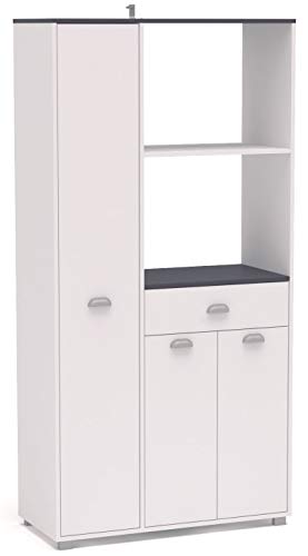 SZ Suarez Buffet Asfeld Color Blanco 2 armarios 1 Cajon almacenaje Cocina Mueble Moderno 180x90x40 cm