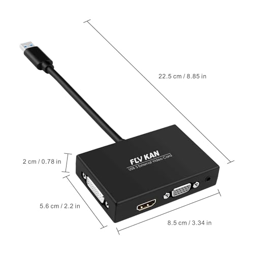 Fly Kan KF083US Usb 3.0 To Hdmi-Dvi-Vga Video Graphics Card Adapter thumb #7