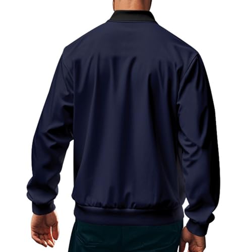 Bomber Jacket for Men Casual Trendy Lightweight Workout Windproof Jacket Zip Up Windbreaker Athletic Coat with Pockets3