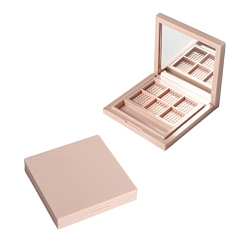 Baluue Empty Eyeshadow Palette Pink Makeup Tray 6 Grids Eye Shadow Pallet for Women Girls Diy