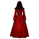 ✨ Tipo: vestido largo medieval con cuello redondo, vestido de baile renacentista con cuello alto, vestido maxi con capucha de bruja gótica medieval renacentista para mujer. Hay varios estilos disponibles y puede elegir el tipo que desee.