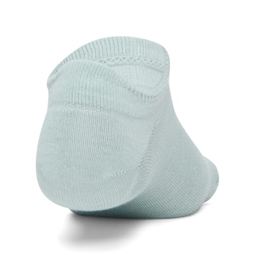 Image of Under Armour Unisex Essential No Show Socks 6 Pack, (477) Enamel Blue /Enamel Blue /White, Large
