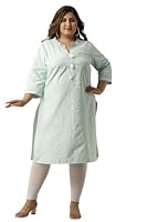 Fashion Zest - Women Cotton Green Kurti | Formal Wear Kurti | Plus Size Kurti | Ultra Plus Size Kurti | Office Wear Kurti | CH080-4xl
