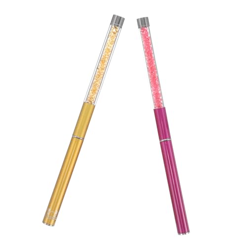 Ipetboom Elegant Lash Wand Rhinestone Grip Lash Extension Brush Set Brow Spoolie for Travel