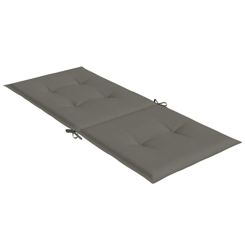 Hochlehner-Auflagen 2 STK Melange Dunkelgrau 120x50x4 cm Stoff gepolstert rutschfest sitzpolster stuhlkissen für Gartenstuhl Esszimmer Büro Terrasse Outdoor Nutzung