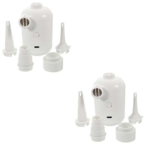 INOOMP 2sets Electric Air Pump for Quick Inflation of Air Mattresses Pool Toys and Outdoor Gear Multi-Function Inflator High Airflow Rate for Home and Camping Use
