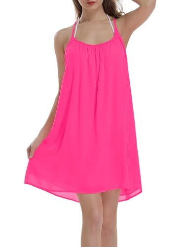 ReachMe Womens Sexy Plus Size Swimsuit Coverups Spaghetti Strap Beach Dresses Bathing Suit Cover Up Sheer Tank Sundress4