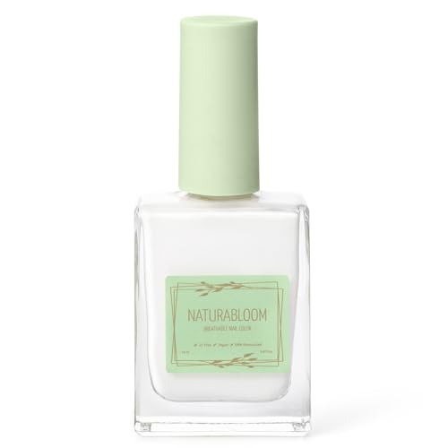 NATURABLOOM Breathable Premium Long Lasting Nail Polish (Soft Cotton) - Vegan & Toxin-Free
