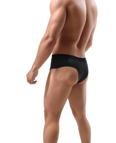 Mens Flex Fit Tagless Bikini underwear,Comfortable、Breathable & Dyed five single colors Black3