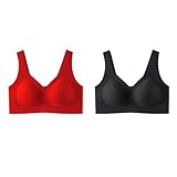 Cocila Sujetadores Deportivos Mujer Sujetador De Gelatina con Realce, Soporte, Cómodo, Y Transpirable. Body Espalda Descubierta Deportivo Grande Aros Relleno Pack Foam Push Up Talla 75 Copa D