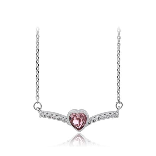 Collier en coeur rose XUPING cadeau d'anniversaire romantique en cristal pour fille et femme