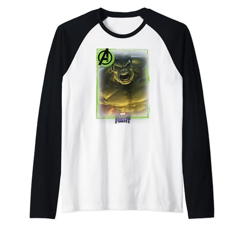 T-shirt Hulk Marvel Future Fight style baseball raglan bicolore pour homme et fan de gaming
