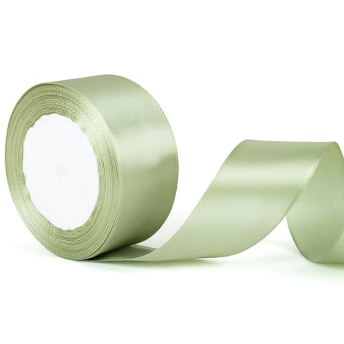 Nastro verde salvia largo 50 mm, nastro verde Morandi per auto da matrimonio, nastro verde spesso 5 cm per confezioni regalo, fiocchi, bouquet, decorazioni per auto da matrimonio, torte, regali