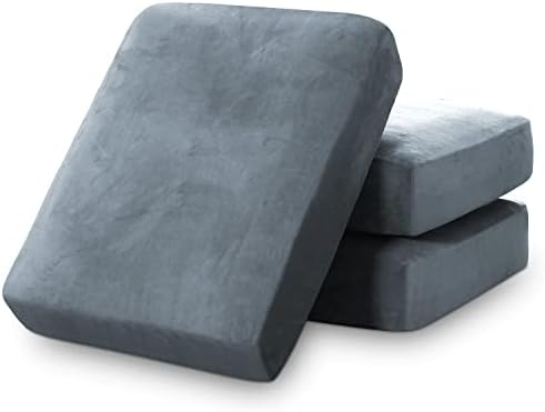 Vevet Seat Cushion Covers Stretch Couch Cushion Cover for Individual Cushions Sofa Seat Couch Slipcover Sets Sofa Seat Cushion Covers for Pets Dogs (3 Pieces, Stone Blue)