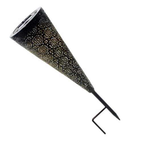BESPORTBLE 1Pc Cone Shaped Hollow Solar LED Garden Light Decorative Lamp for Outdoor Use for Lawns Patios and Gardens Easy Installation Unique Design