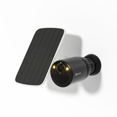 EZVIZ Caméra de Surveillance WiFi extérieure avec Panneau Solaire, Batterie Rechargeable de 210...